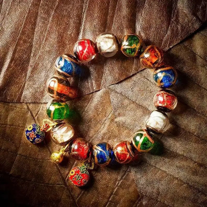 Zenith ash art glass talisman bracelet