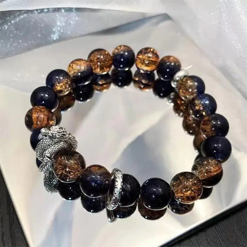 Coiling dragon energy-boosting crystal bracelet - 黄色 / 12mm-16mm