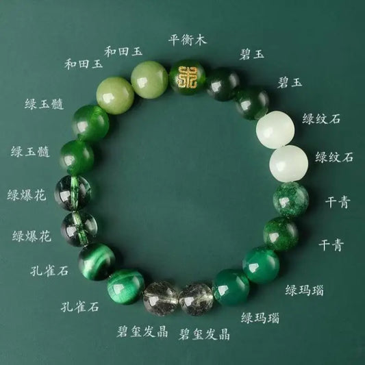Five elements wood replenishing crystal bracelet - 10mm