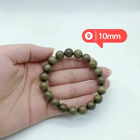 Green sandalwood single-loop prayer beads bracelet - 10mm