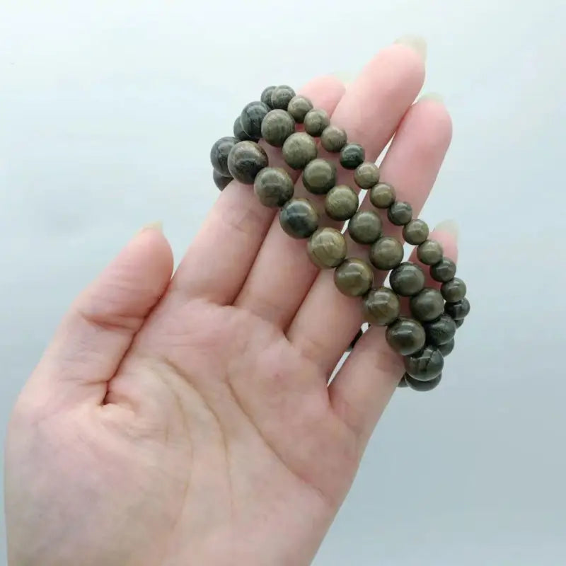 Green sandalwood single-loop prayer beads bracelet - 10mm