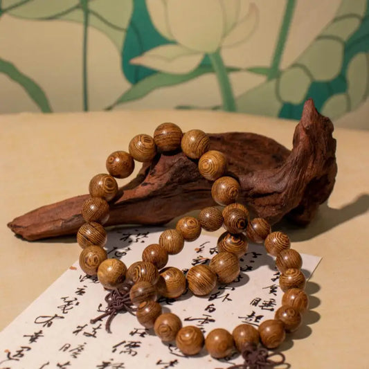 Handcrafted wenge wood prayer beads bracelet - 12mm