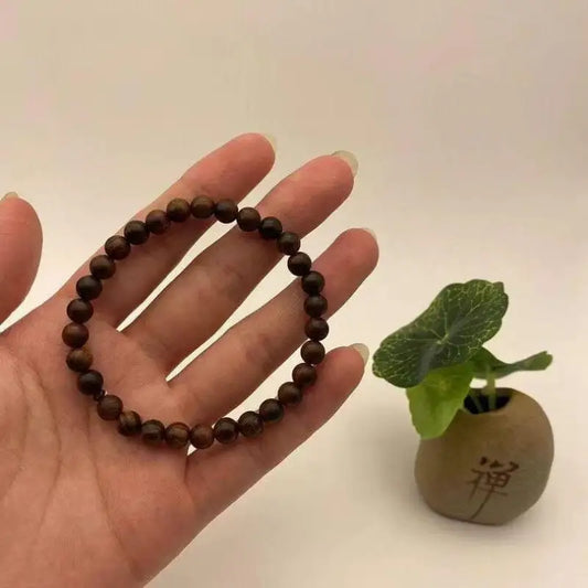 Kalimantan agarwood prayer beads bracelet - 14mm