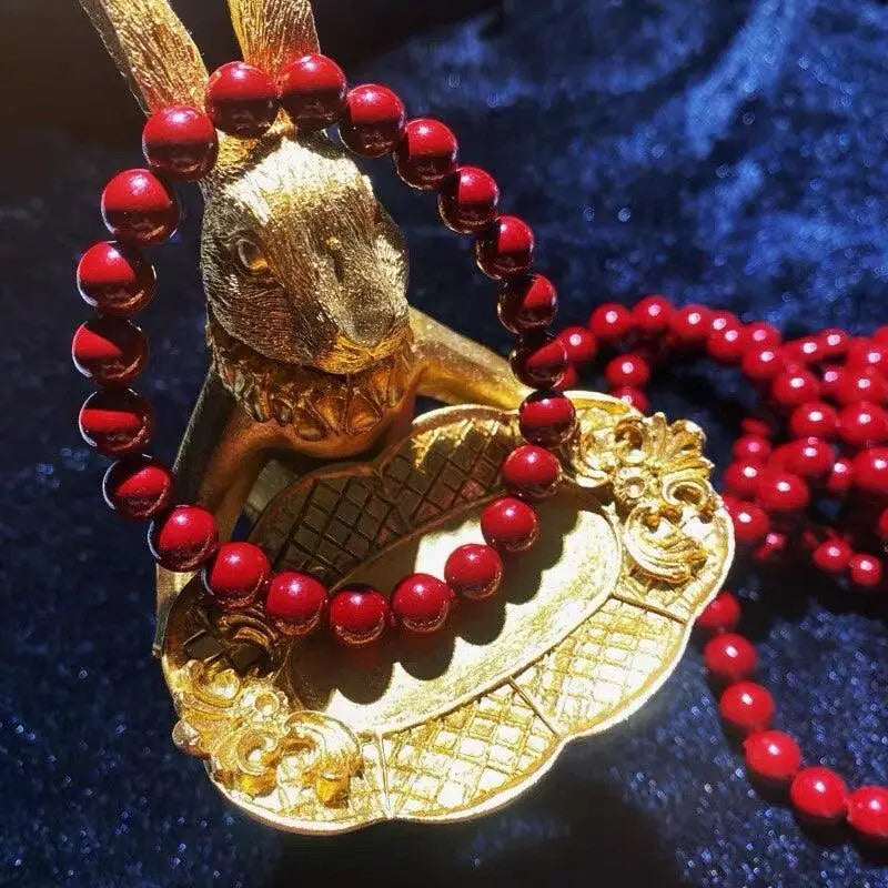 Raw cinnabar ore bracelet: a handcrafted talisman for spiritual protection