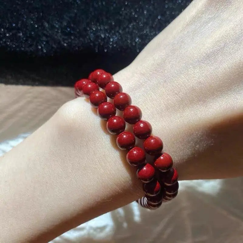 Raw cinnabar ore bracelet: a handcrafted talisman for spiritual protection