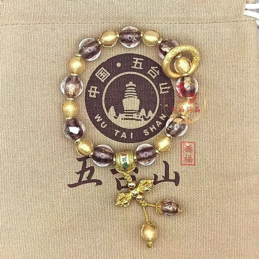 Violet vajra mantra charm bracelet - 12mm
