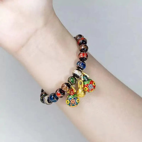 Zenith ash art glass talisman bracelet