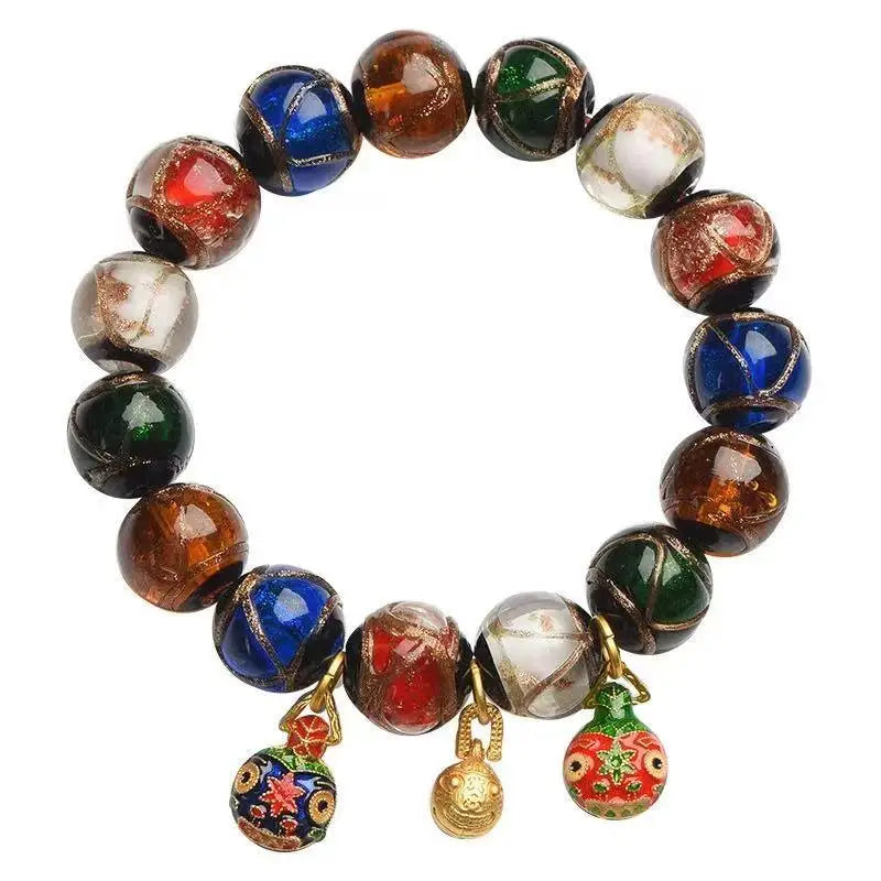 Zenith ash art glass talisman bracelet