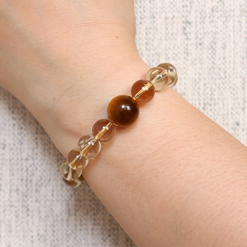 Seven Flame Prosperity Bracelet – Citrine, Tiger's Eye & Double-Terminated Citrine - Image 4