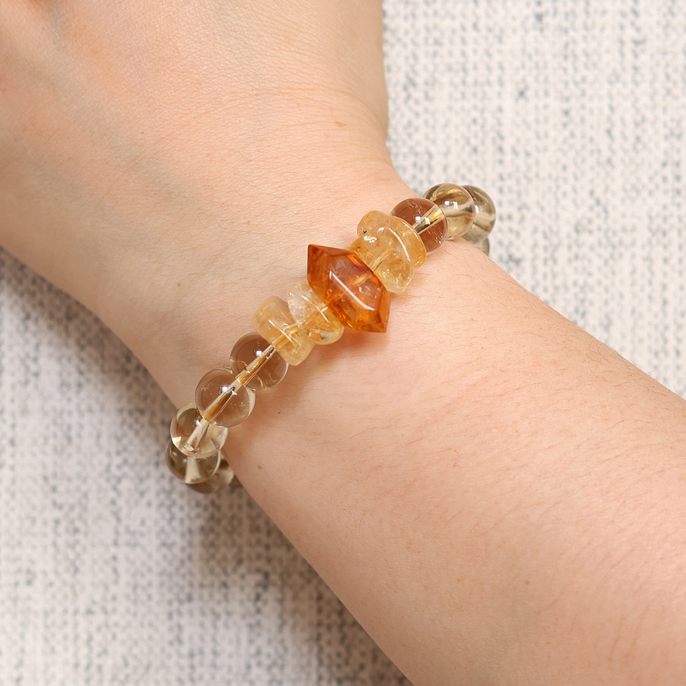 Seven Flame Prosperity Bracelet – Citrine, Tiger's Eye & Double-Terminated Citrine - Image 6
