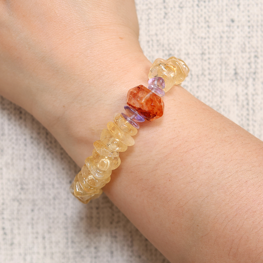 Fire Nurture Earth Bracelet – Citrine, Red Spinel & Amethyst - Image 4