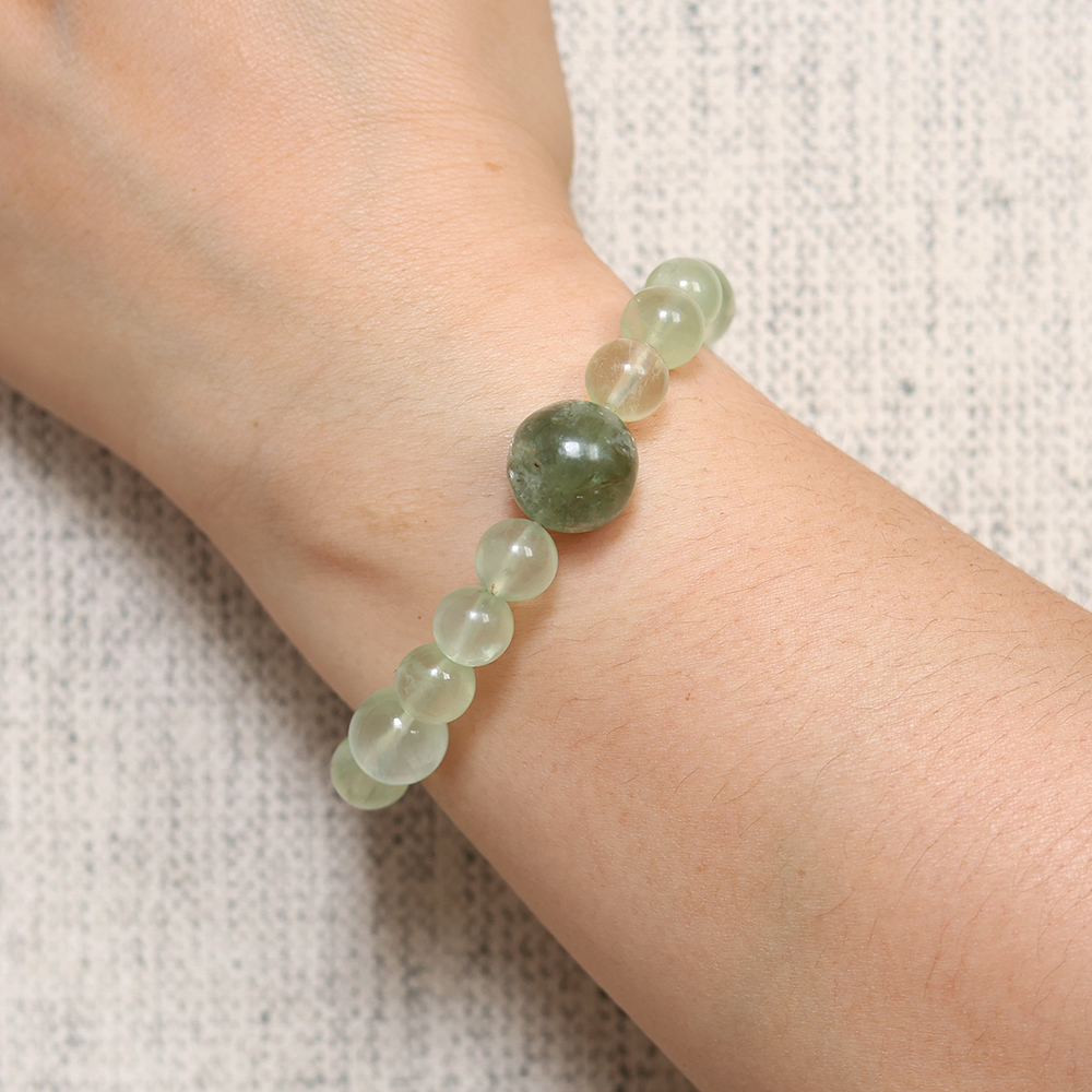 Three Growth Vine Bracelet Green Prehnite • Green Agate • Natural Crystal Design - Image 6