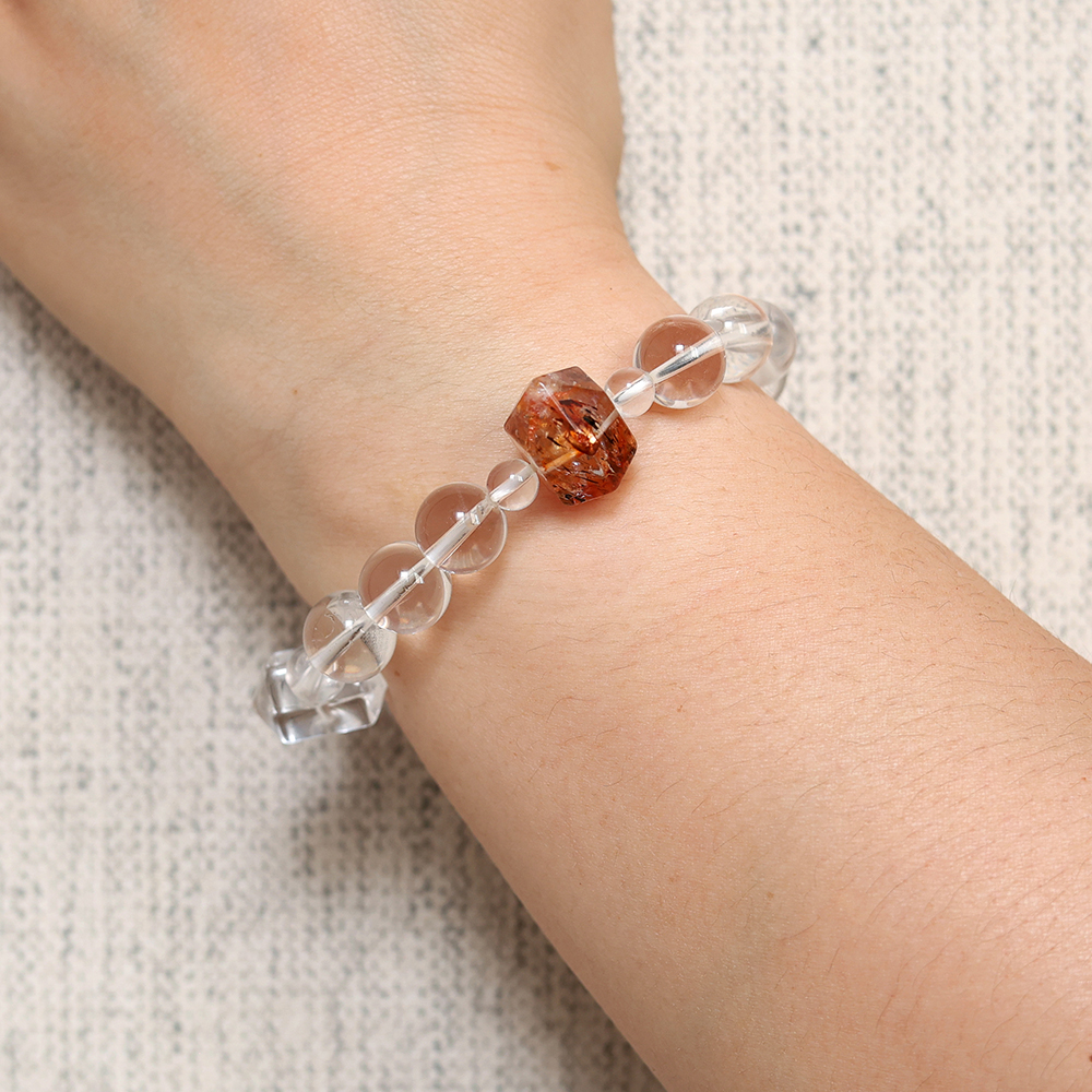 Earth-Nurtured Clarity Bracelet – Clear Quartz & Double-Terminated Citrine - Image 4