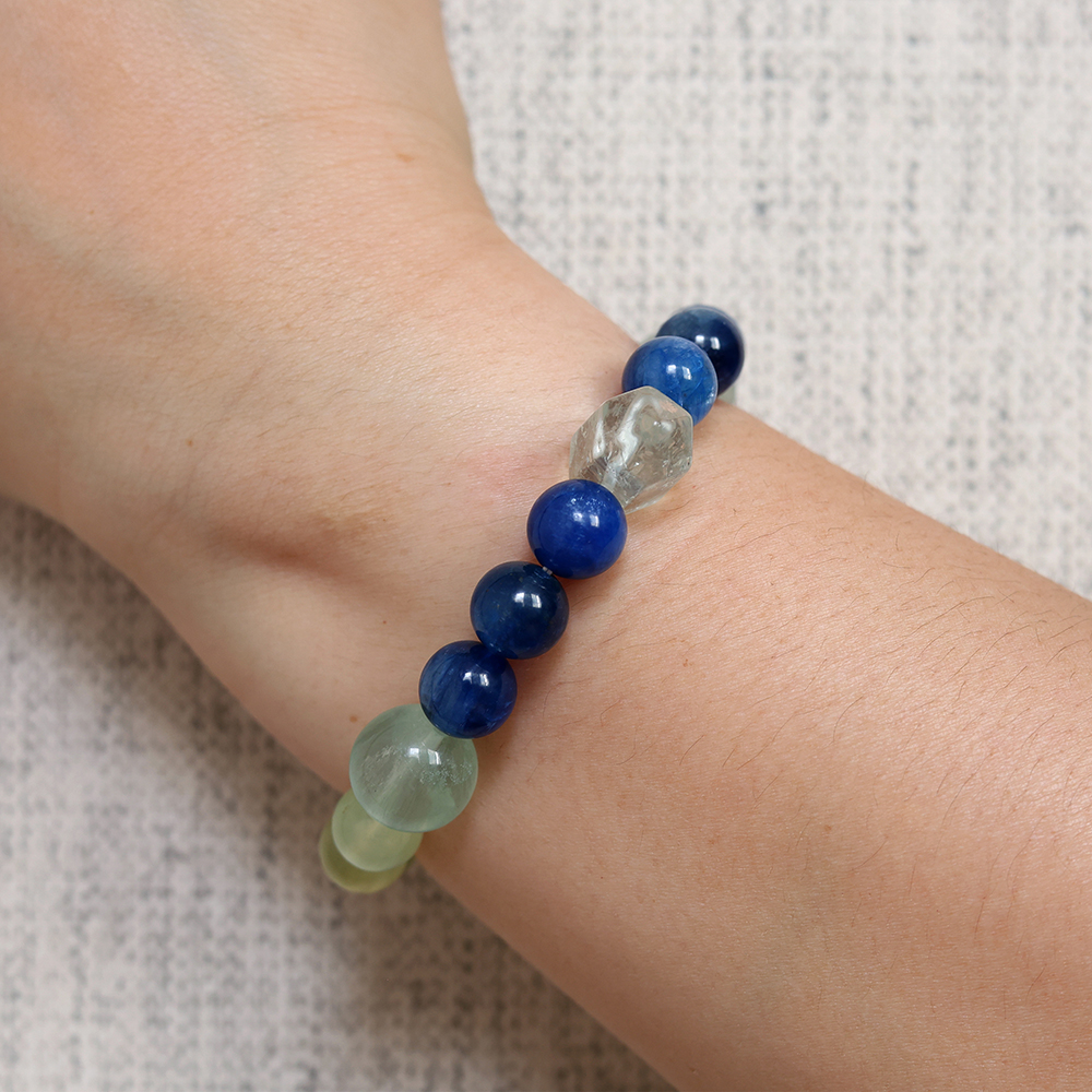 Six Water Flow Bracelet – Prehnite, Kyanite & Fluorite - Image 4