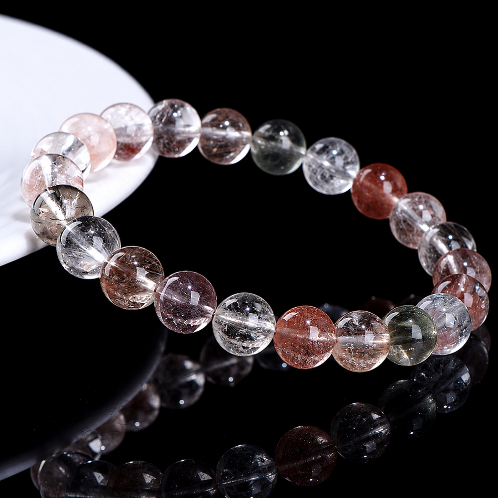 The Rainbow Whisper-Natural Colorful Rabbit Hair Quartz Bracelet - Image 2