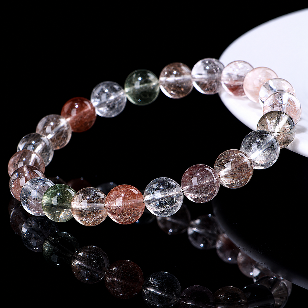 The Rainbow Whisper-Natural Colorful Rabbit Hair Quartz Bracelet - Image 4