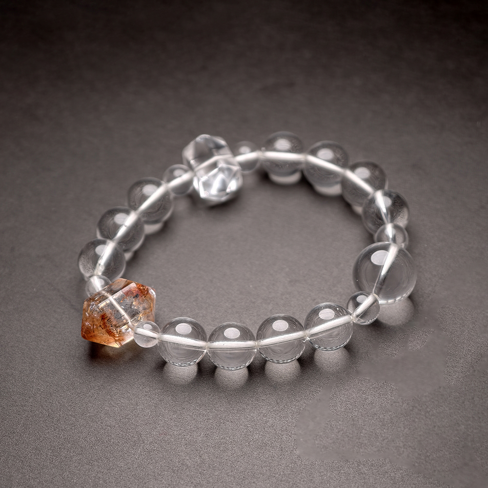 Earth-Nurtured Clarity Bracelet – Clear Quartz & Double-Terminated Citrine - Image 6