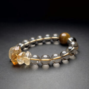 Seven Flame Prosperity Bracelet – Citrine, Tiger's Eye & Double-Terminated Citrine