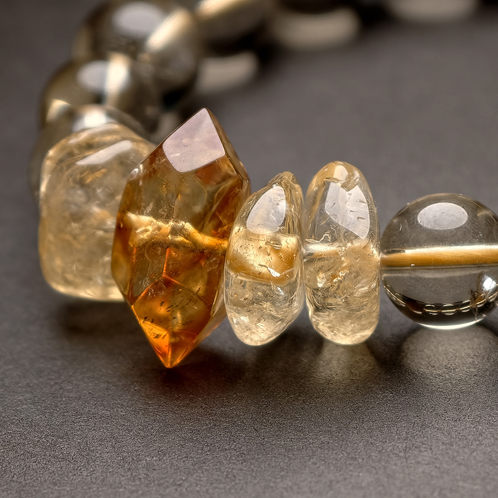 Seven Flame Prosperity Bracelet – Citrine, Tiger's Eye & Double-Terminated Citrine - Image 2