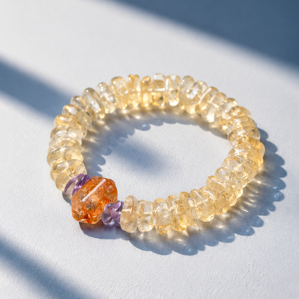 Fire Nurture Earth Bracelet – Citrine, Red Spinel & Amethyst