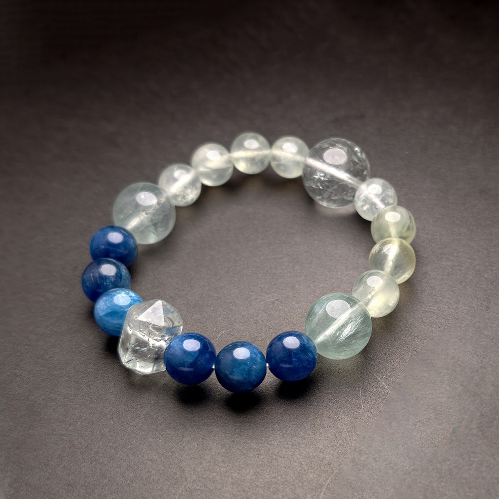 Six Water Flow Bracelet – Prehnite, Kyanite & Fluorite - Image 6