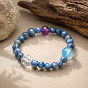 Six Flow Healing Bracelet – Kyanite, Aquamarine, Amethyst & White Quartz