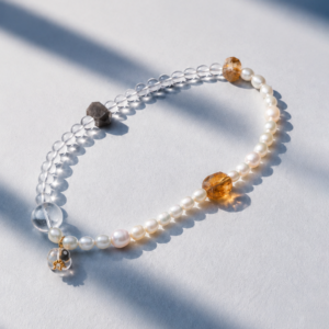 Golden Flow Bracelet White Crystal • Citrine • Obsidian Double-Wrap Bracelet