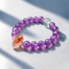 Endless Purple Flame Bracelet – Amethyst, Green Fluorite & Red Rutilated Quartz