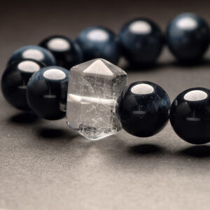 Alternative view of Ocean Flow Energy Bracelet Blue Tiger Eye • Aquamarine • Clear Crystal Design